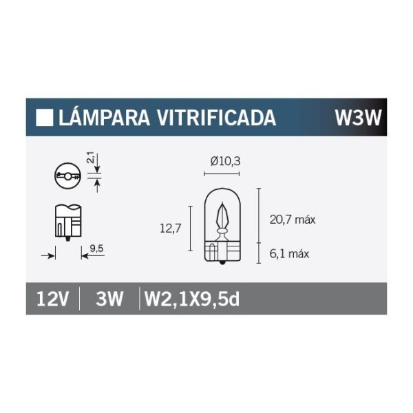 PARA TU MOTO UNIVERSAL - Lámpara OSRAM 2821 W3W -