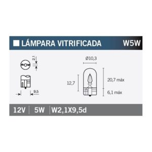 PARA TU MOTO UNIVERSAL - Lámpara OSRAM 2825 W5W -