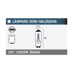 PARA TU MOTO UNIVERSAL - Lámpara Semihalógena 25/25W -