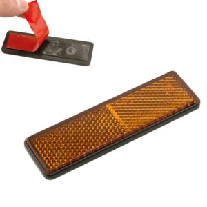 PARA TU MOTO UNIVERSAL - Reflex rectangular con adhesivo. Ambar. -