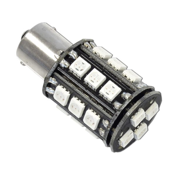 Lámpara LED BAU15s 22 leds 12V ámbar