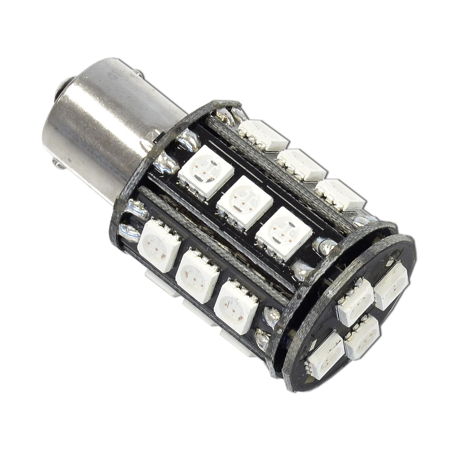 Lámpara LED BAU15s 22 leds 12V ámbar