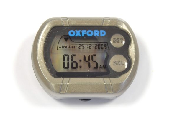 PARA TU MOTO UNIVERSAL - Micro reloj con indicador de temperatura y riesgo de hielo. Oxford OF219 -