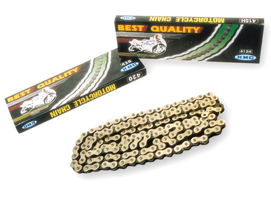 Cadena moto KMC 420x136 oro/negro