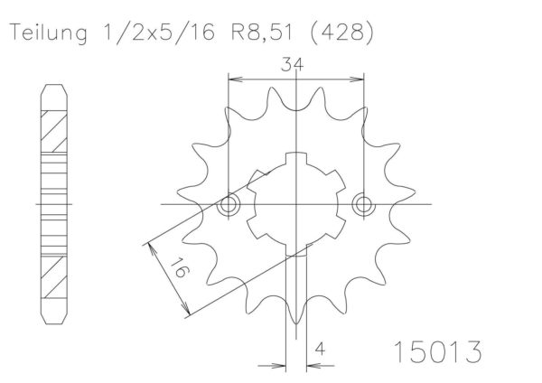 Piñon ESJOT Acero 50-15013 13 dientes