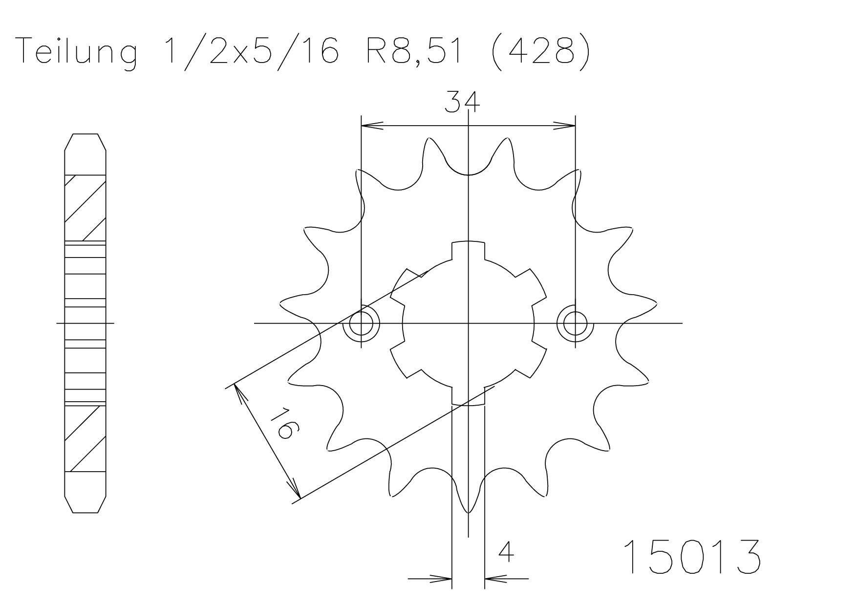 Piñon ESJOT Acero 50-15013 13 dientes