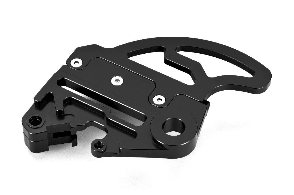 Protector de disco trasero con soporte de pinza negro