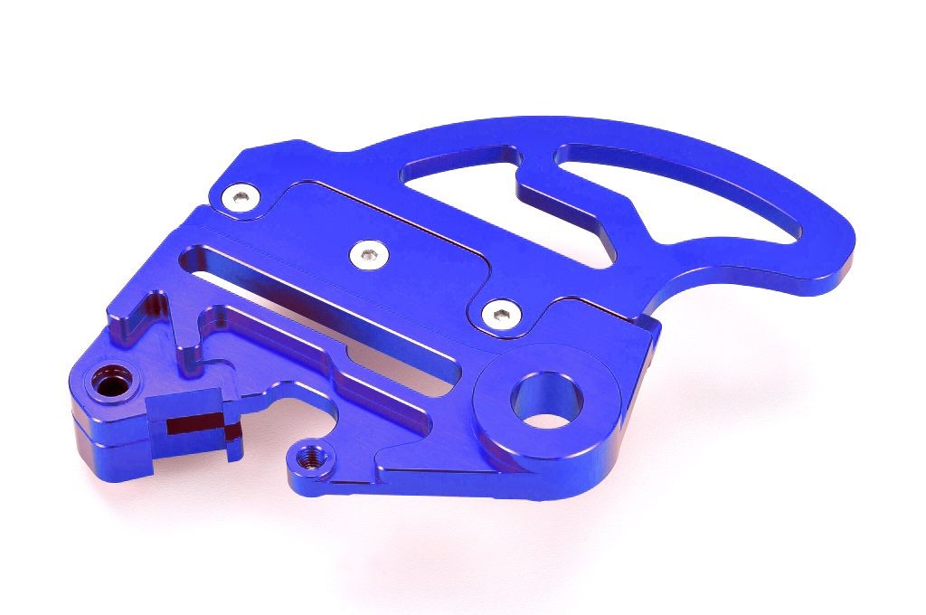 Protector de disco trasero con soporte de pinza azul