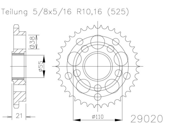 Corona ESJOT Acero Ducati 50-29020 39 dientes