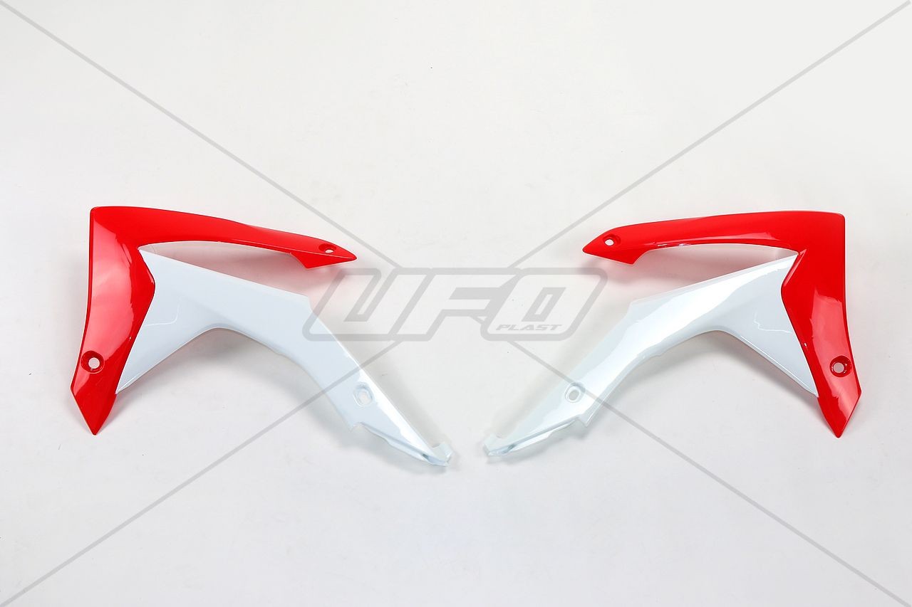 Plásticos laterales de radiador UFO Honda rojo / blanco HO04657-999