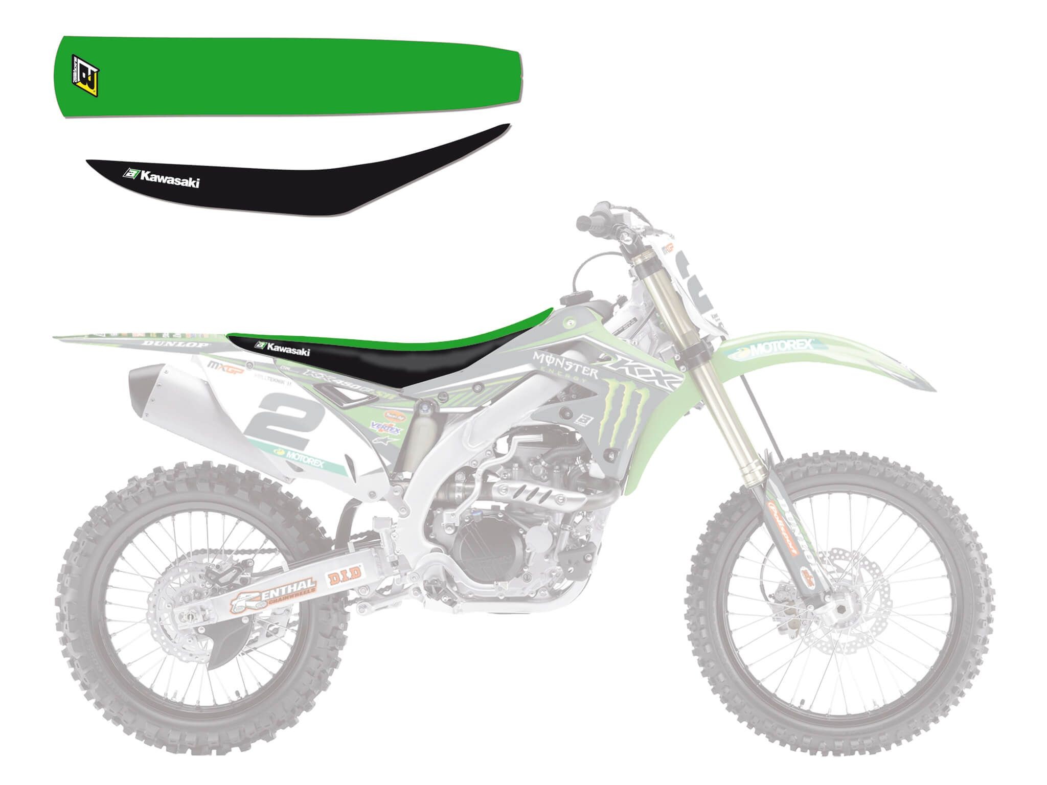 Funda de asiento Blackbird Réplica Team Monster Kawasaki 1431R6