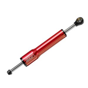Cilindro amortiguador de dirección Bitubo color Rojo L.332mm