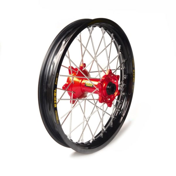 Rueda completa Haan Wheels aro negro 18-2,15 buje rojo 1 16012/3/6