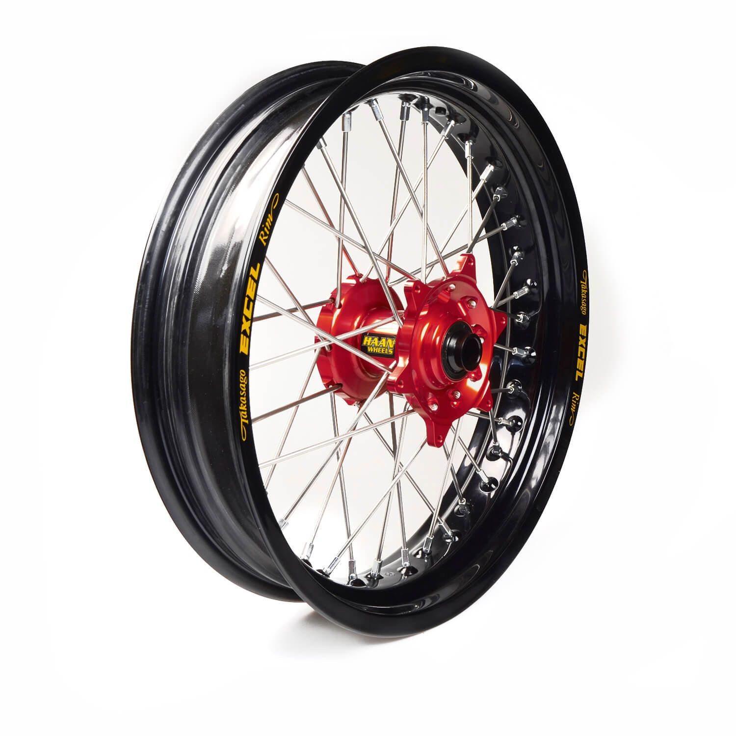Rueda completa Haan Wheels aro negro 17-3,50 buje rojo 1 15106/3/6