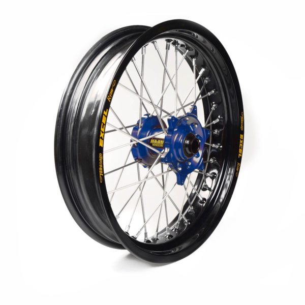 Rueda completa Haan Wheels aro negro 17-3,50 buje azul 1 35606/3/5