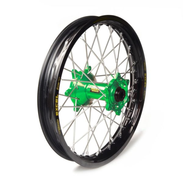 KAWASAKI - Rueda completa Haan Wheels aro negro 12-1,60 buje verde 1 22001/3/7 -