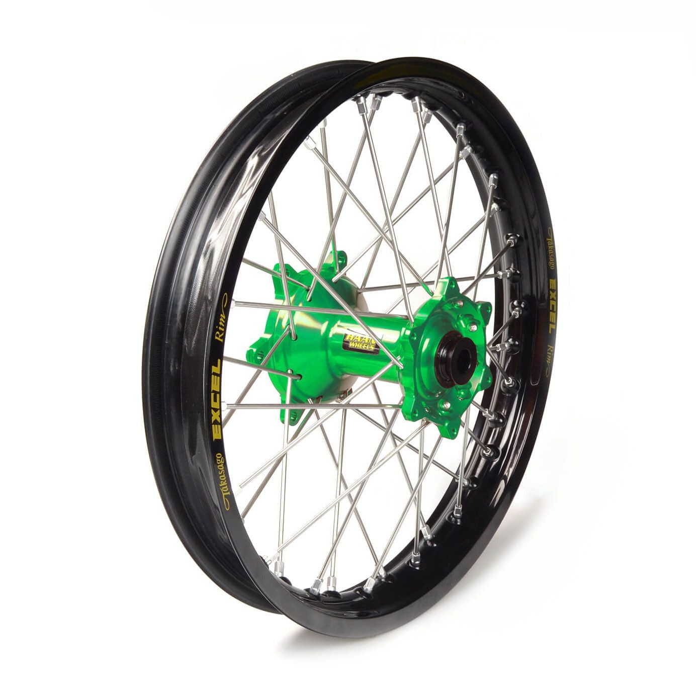 Rueda completa Haan Wheels aro negro 12-1,60 buje verde 1 22001/3/7