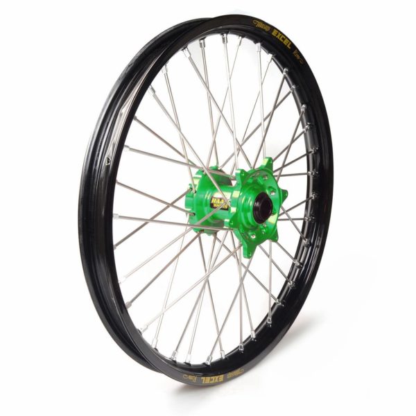 KAWASAKI - Rueda completa Haan Wheels aro negro 17-2,50 buje verde 1 23049/3/7 -