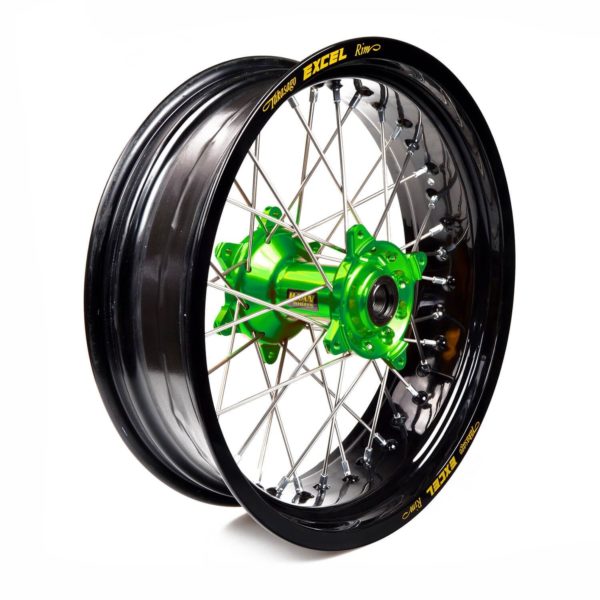 KAWASAKI - Rueda completa Haan Wheels aro negro 17-4,25 buje verde 1 26007/3/7 -