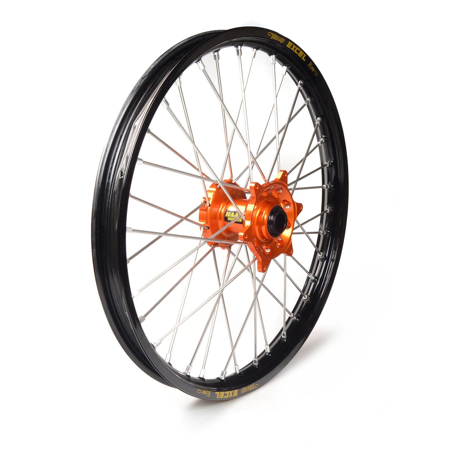 Rueda completa Haan Wheels aro negro 19-1,40 buje naranja 1 33014/3/10