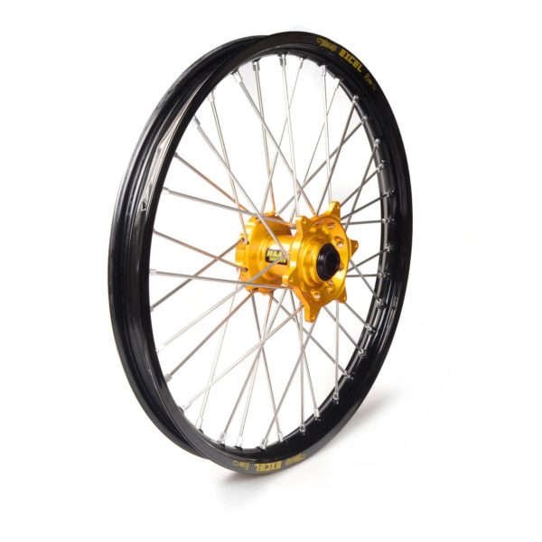 Rueda completa Haan Wheels aro negro 17-2,50 buje oro 1 13049/3/2