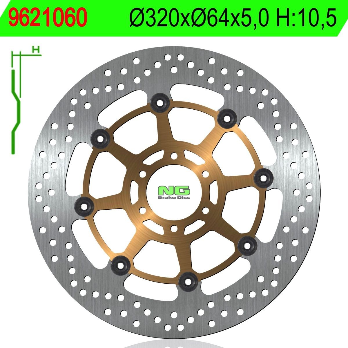 Disco de freno NG 1060 Ø320 x Ø64 x 5