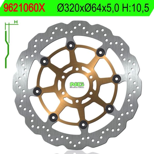 Disco de freno NG ondulado 1060X Ø320 x Ø64 x 5