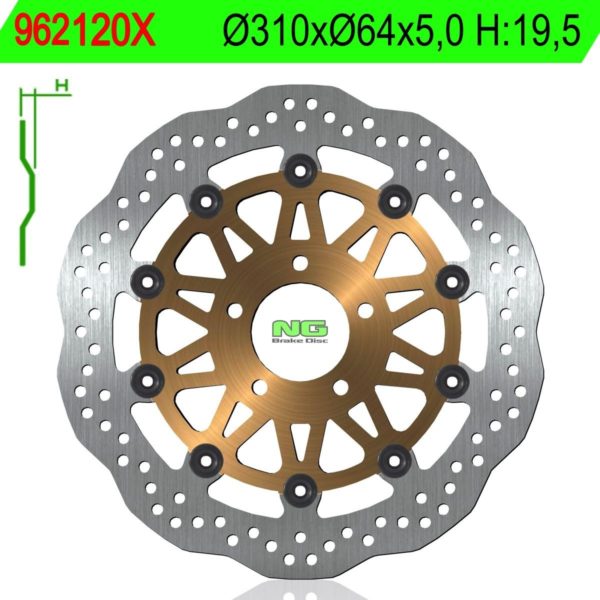 Disco de freno NG ondulado 120X Ø310 x Ø64 x 5