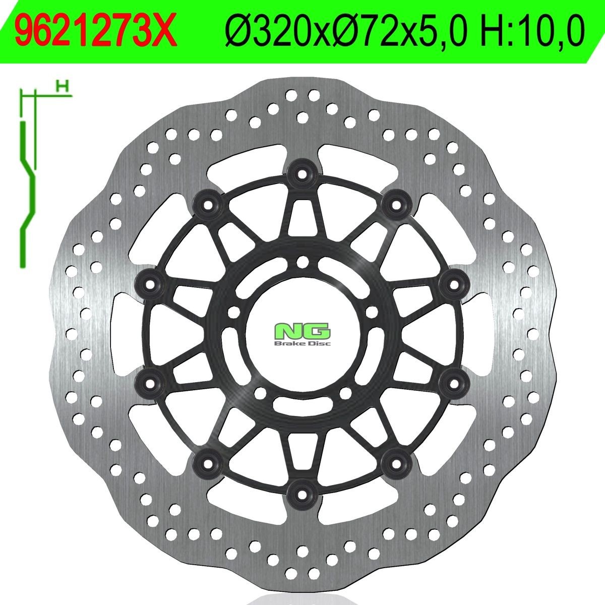 Disco de freno NG ondulado1273X Ø320 x Ø72 x 5