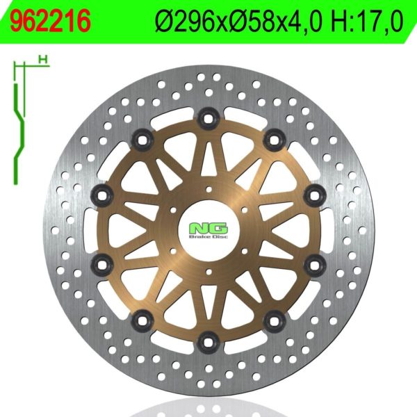 Disco de freno NG 216 Ø296 x Ø58 x 4