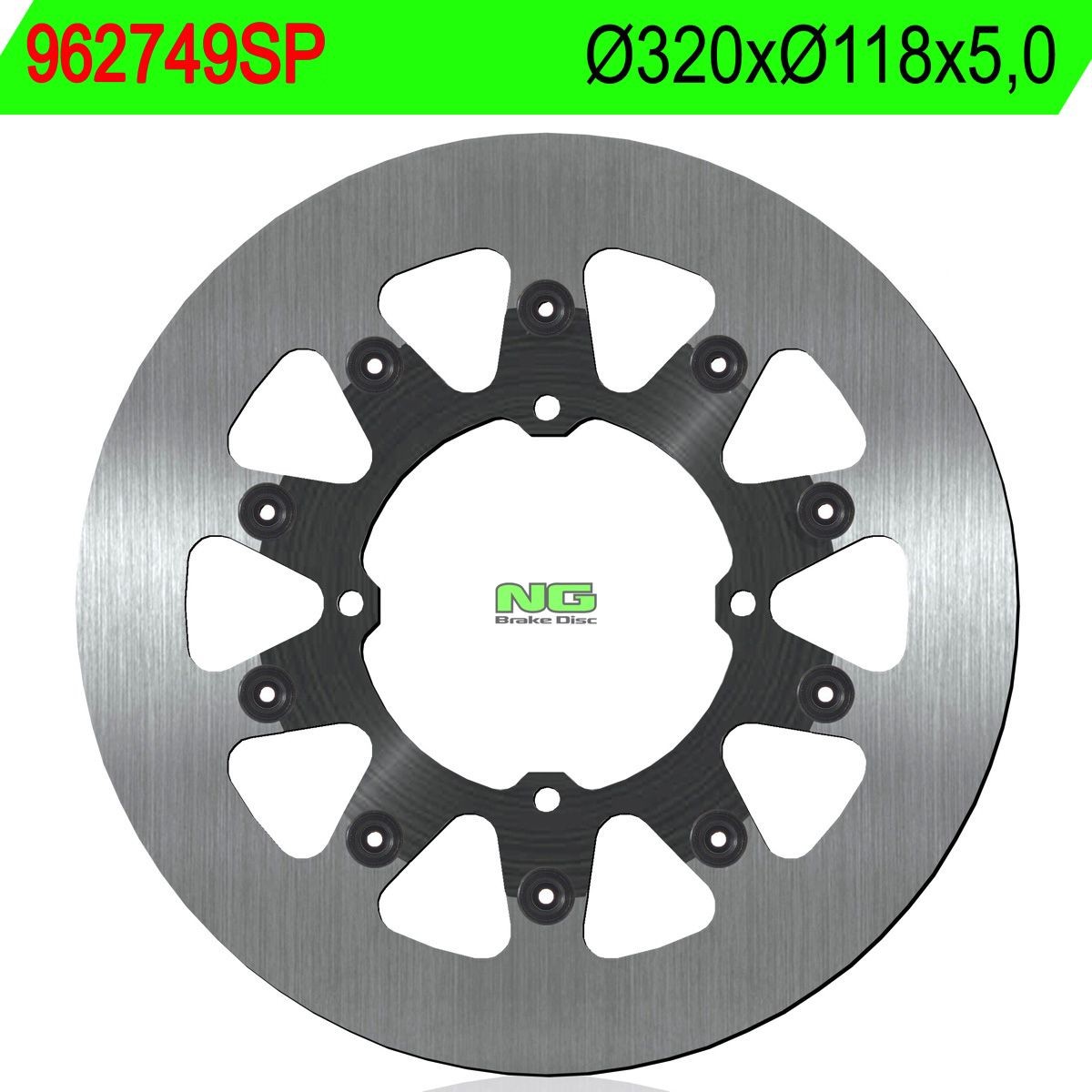 Disco de freno NG sin ventilaciones749SP Ø320 x Ø118 x 5