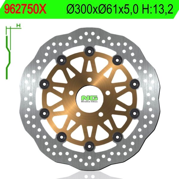 Disco de freno NG ondulado 750X Ø300 x Ø61 x 5