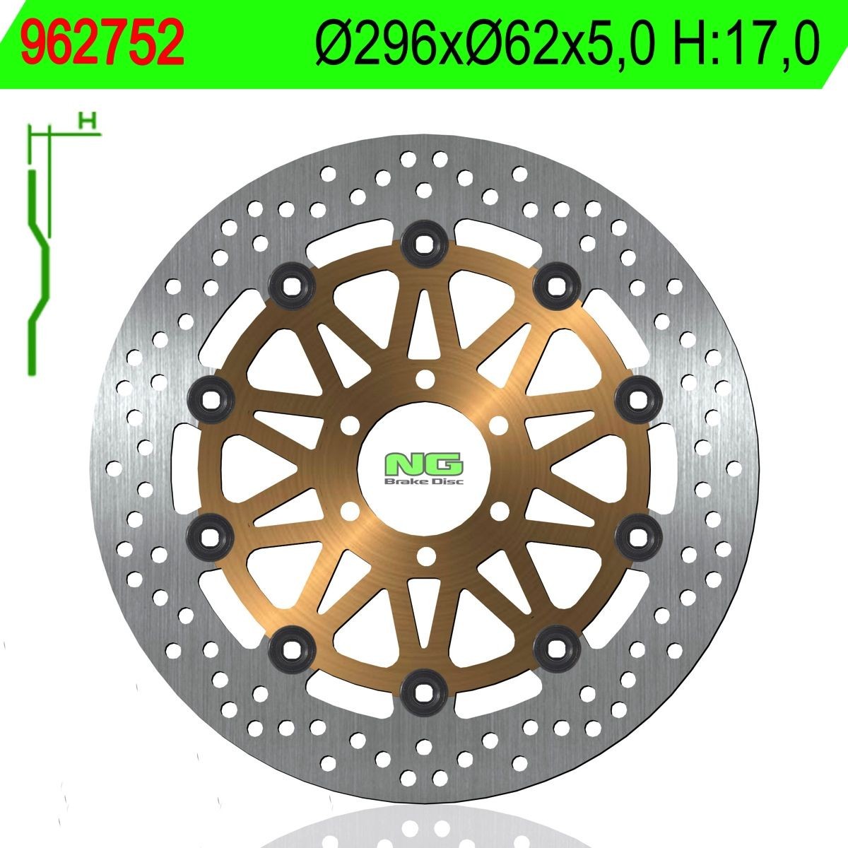 Disco de freno NG 752 Ø296 x Ø62 x 5