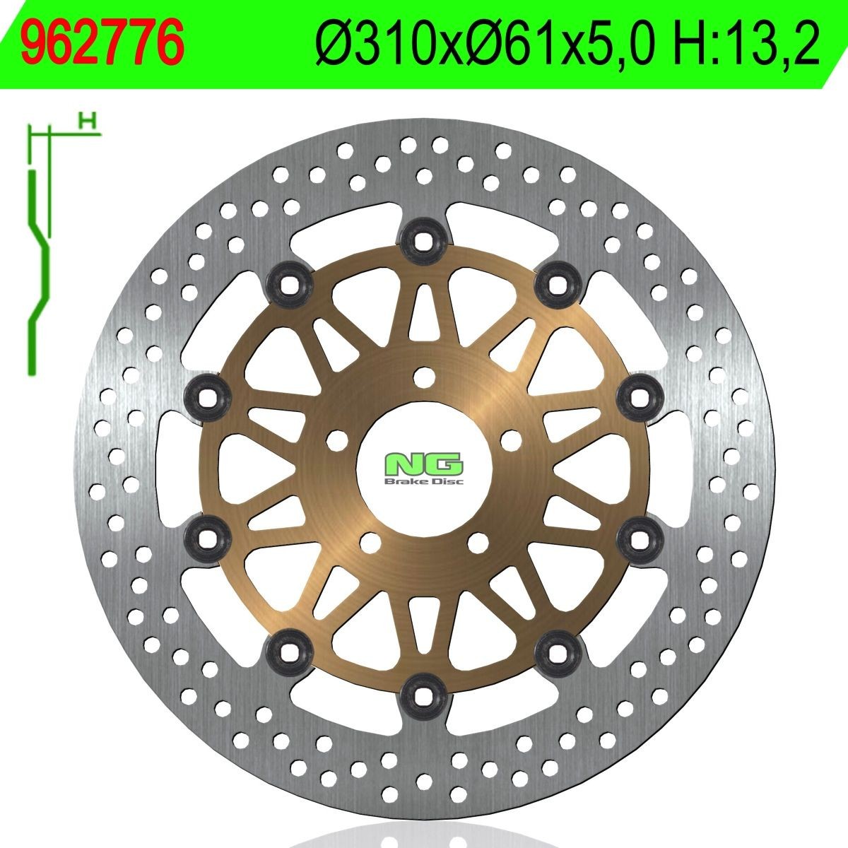 Disco de freno NG 776 Ø310 x Ø61 x 5