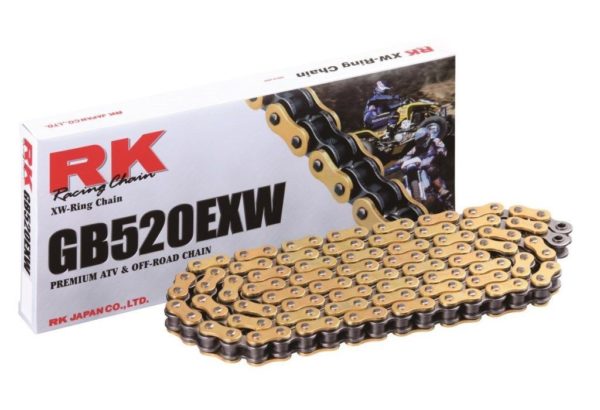 PARA TU MOTO UNIVERSAL - Cadena RK GB520EXW con 30 eslabones oro -