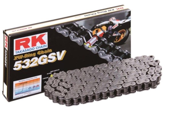 PARA TU MOTO UNIVERSAL - Cadena RK 532GSV con 100 eslabones negro -