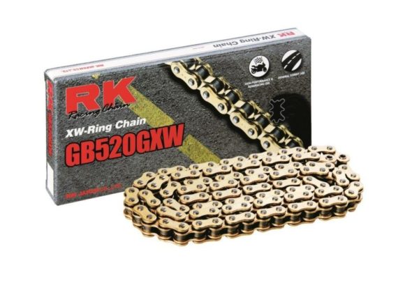 PARA TU MOTO UNIVERSAL - Cadena RK GB520GXW con 30 eslabones oro -