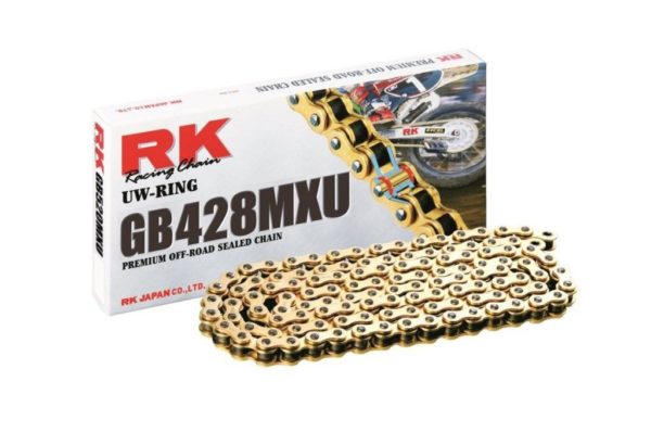 PARA TU MOTO UNIVERSAL - Cadena RK GB428MXU con 30 eslabones oro -