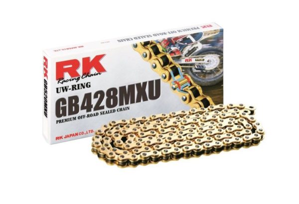 Cadena RK GB428MXU con 102 eslabones oro