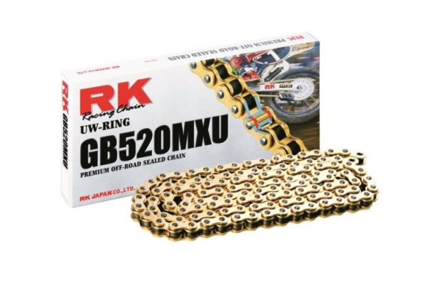 PARA TU MOTO UNIVERSAL - Cadena RK GB520MXU con 30 eslabones oro -