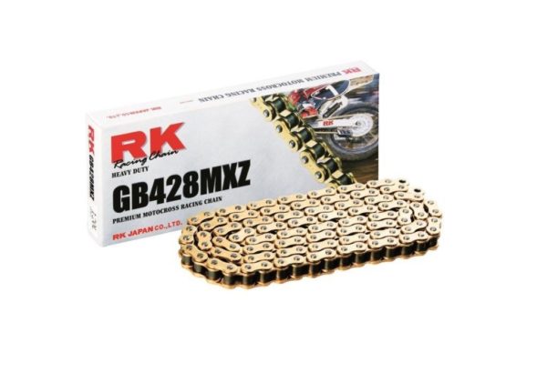 PARA TU MOTO UNIVERSAL - Cadena RK GB428MXZ con 30 eslabones oro -