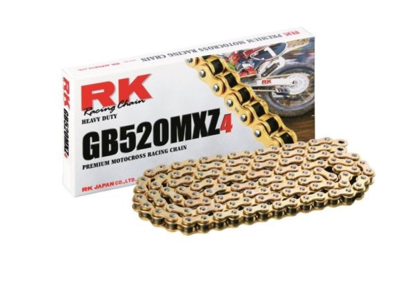 PARA TU MOTO UNIVERSAL - Cadena RK GB520MXZ4 con 30 eslabones oro -