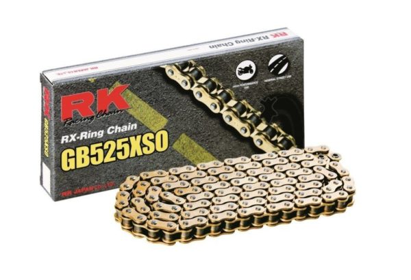 Cadena RK GB525XSO con 122 eslabones oro