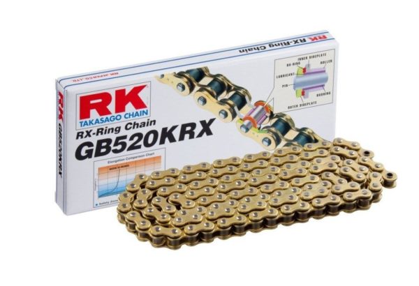 Cadena RK GB520KRX con 30 eslabones oro