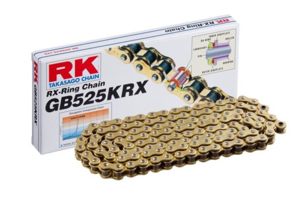 Cadena RK GB525KRX con 72 eslabones oro