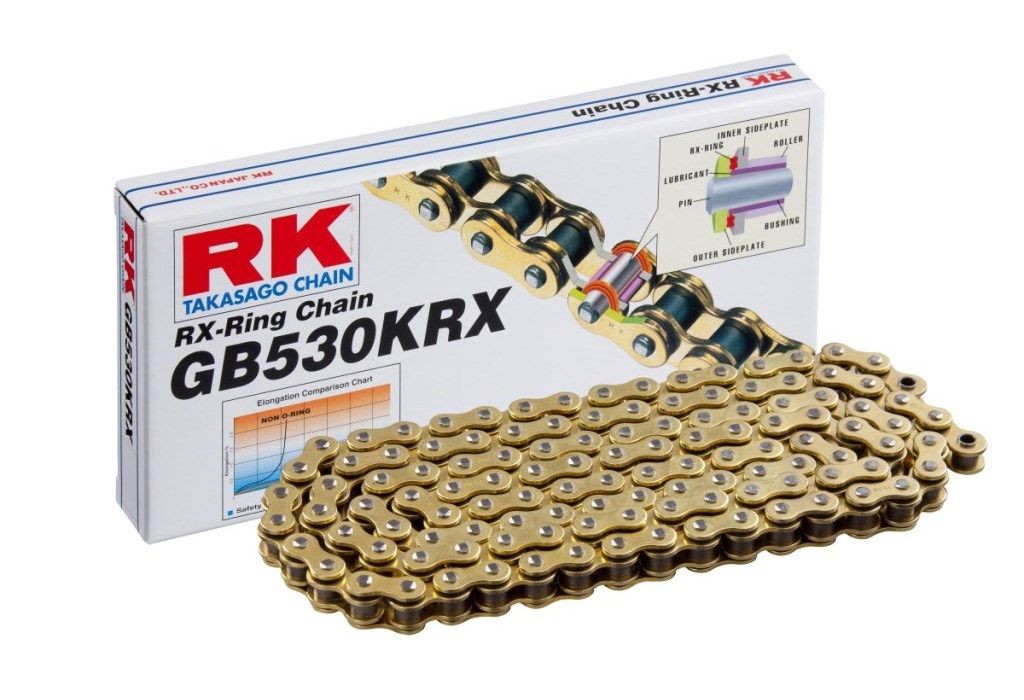 Cadena RK GB530KRX con 102 eslabones oro