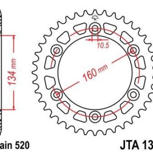 Corona JT 1308 de aluminio con 40 dientes