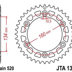 HONDA - Corona JT 1308 de aluminio con 41 dientes -