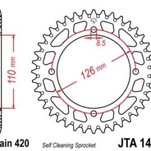 Corona JT 1465 de aluminio con 47 dientes