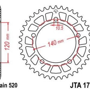 Corona JT 1793 de aluminio con 43 dientes
